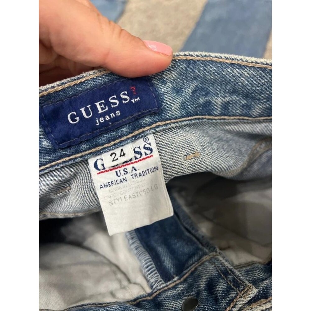 Guess Vintage dead stock 24 long jeans narrow leg 90's - Picture 7 of 8
